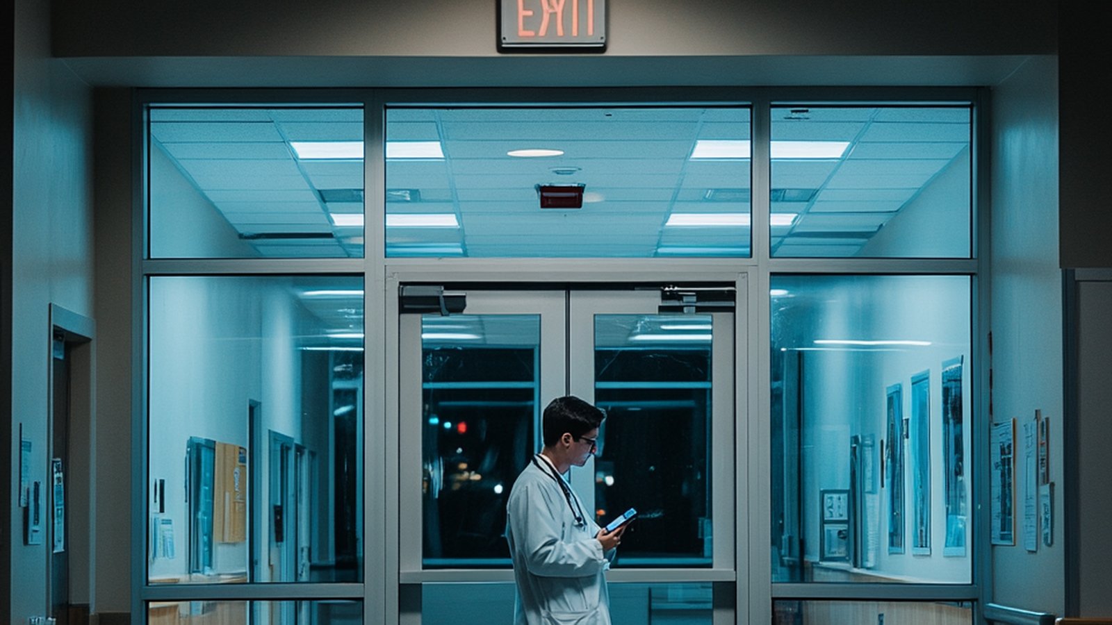 A frontline care worker in scrubs — the people Trilogy serves residents through every day.