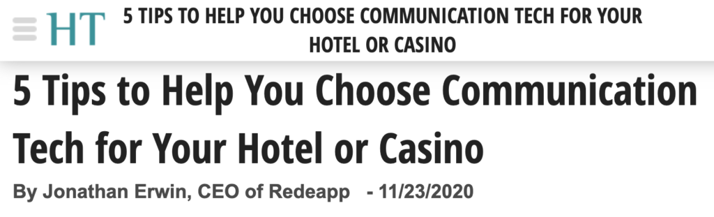 5 Tips to Help You Choose Communication Tech for Your Hotel or Casino 1 - Red e App 5 Tips to Help You Choose Communication Tech for Your Hotel or Casino - Red e App